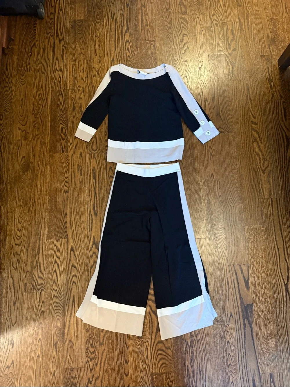 Joseph Ribkoff Black Top with White Contrast Collar